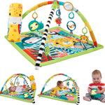Fisher-Price Baby Playmat 3-in-1 Rainforest Sensory Gym with Music & Lights, Tummy Wedge & 5 Developmental Toys for Newborns 0+ Months