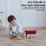 PlanToys® Baby Doll Feeding Set for Kids | Wooden Pretend Play Baby Care Accessories with Bag, Bottles, Bib, Spoon & Food Box | Montessori Toy for Toddlers | Eco-Friendly Doll Accessory Kit