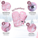 SAGA SPORTS Waterproof Toddler Mittens for Boys & Girls – Warm Fleece Baby Winter Gloves, Toddler Snow Gloves for Kids Ages 6–24 Months & 2–4 Years, Soft Windproof Infant Mittens for Cold Weather