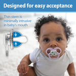 Dr. Brown's Advantage Baby Pacifier, Fully Symmetrical Soother with Soft Silicone Bulb, Scooter Squirrel, 6-18m, BPA Free, 2 Pack