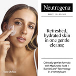 Neutrogena Hydro Boost Hydrating Face Wash & Makeup Remover, Gentle Facial Cleanser Gel with Hyaluronic Acid, Locks Moisture for Soft Supple Skin, Hypoallergenic, Oil-Free, Soap-Free, 7.8 fl oz