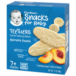 Gerber Snacks for Baby Teethers, Banana Peach, Gentle Teething Wafers, Flavored with Real Fruits & No Artificial Flavors, 12 Individually Wrapped 2 Packs/Box (Pack of 2 Boxes)