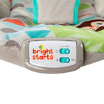 Bright Starts Baby Bouncer Soothing Vibrations Infant Seat - Taggies, Music, Removable -Toy Bar, 0-6 Months Up to 20 lbs (Happy Safari)