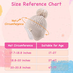 Baby Beanie Hat, Winter Warm Knit Cap and Scarf Set with Pom Pom for Girls, Toddler Winter Hat(0-36months)