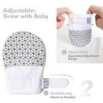 HAPIU Baby Mitten,3 Pack, Geometry&Grey Stripe&Emerald, 6-12 Months