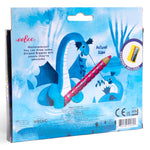 eeBoo: Striped Biggies 12 Color Pencils: Magical Creatures - 12pc Set w/ 6 Fluorescent & 6 Metallic Colors, Includes Sharpener, Art Supplies, Kids Ages 4+