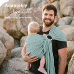 Shiaon Baby Ring Sling Wrap, Lightweight Baby Carrier Sling Toddler Sling, Cotton Baby Wraps Carrier (7-35 lbs) for Infants and Toddlers, Baby Shower Gifts, Green