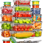 40 Piece Food Storage Containers with Lids(20 Containers & 20 Lids), BPA-Free Plastic Food Containers for Kitchen Storage and Organization, Leak Proof Meal Prep Container, Includes Labels & Pen