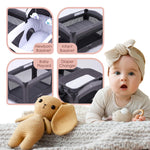 Pamo Babe Deluxe Nursery Center Portable Playpen Foldable Playard for Baby and Toddler Mattress, Changing Table for Newborn(Black)
