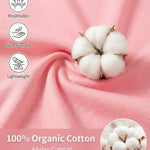 TURMEWU Unisex Baby Bodysuit 2 Pack, 100% Organic Cotton Short Sleeve Clothes, Ultra Soft Newborn Essentials for Boys & Girls, Pink, 6-9 Months