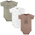 Hudson Baby Infant Boys Cotton Bodysuits 3-Pack, Mommys Baby Bear, Preemie