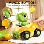 Jovow Dinosaur Remote Control Car for Toddlers,Kids Dinosaur Toys with LED Lights & Music,Electric RC Cars Toys for Boys Kids Birthday Age 3 4 5 6 Years Old.