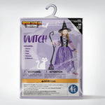 Spooktacular Creations Girls Witch Costume, Light up Witch Costume Kids, Starry Dress with Broom Belt Hat for Child Halloween Role Play Parties, M