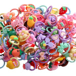 100pcs Mix Colors Girl's Elastic Hair Ties Soft Rubber Bands Hair Bands Holders Pigtails Hair Accessories for Girls Infants Toddlers Kids Teens and Children 100A