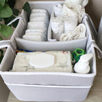 Lily Miles Baby Diaper Caddy - Organizer Tote Bag for Infant Boy or Girl - Baby Shower Basket - Nursery Must Haves - Registry Favorites - Newborn Caddie Car - Gray/Gray, Extra Large