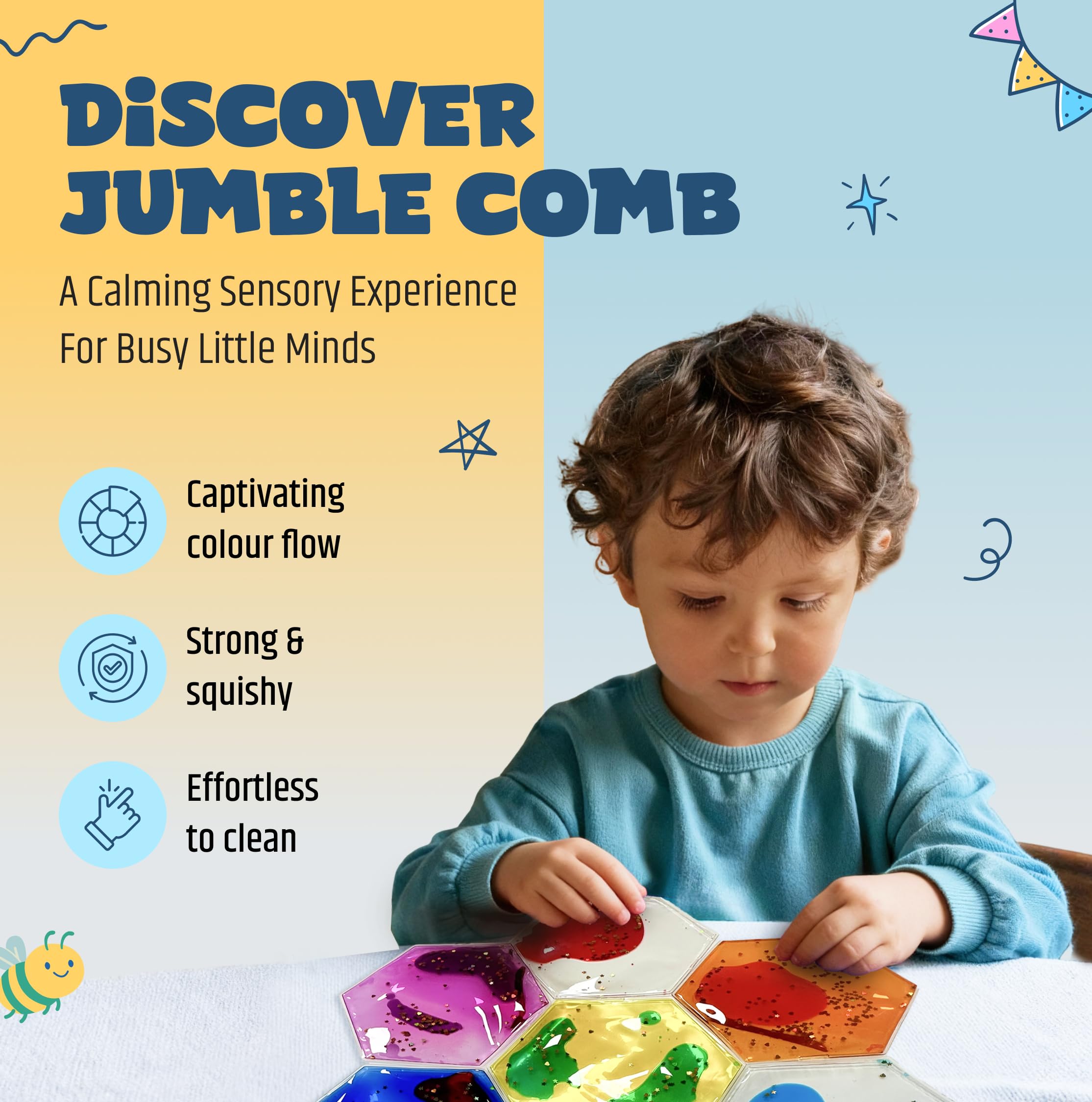 Jumble Comb Hexagon Liquid Motion Sensory Fidget Toys - Activity Toys ...