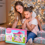 Princess'Castle House for Girls, Dollhouse Playset, 2-Story 4 Rooms Playhouse with 1 Doll Toy Figure and Furniture & Accessories, Toy Gifts for Kids 3 4 5 6 7 8 9+ Year Old