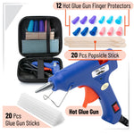 Mr. Pen- Mini Hot Glue Gun Kit with 20 Glue Sticks and 20 Popsicle Sticks & 8 Finger Protector - Fast Preheating Hot Melt Gun, High Temp for School Crafts DIY Arts and Quick Home Repairs