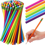 TecUnite 60 Pcs HB Pencils #2 Unsharpened Wood Cased Pencils with Eraser Hexagonal Pencil Cute Graphite No 2 Pen for Adults Gifts Exam School Office Sketching Learning(Rainbow Color, Green)