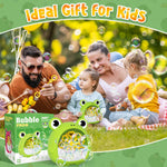 Getatoy Frog Bubble Machine Toys for Kids 3-8 Years Old: Bubble Blower Maker with 2 Solutions, Outdoor Party Toy, Birthday Gift for 3 4 5 6 7 8 Year Old Girls Boys