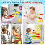 Bath Toys for Kids Ages 4-8 3-5 Toddler Bath Toys 38 PCS Fun Bathtub Shower Toys DIY Marble Run Slippery Slide Birthday Gift for 2 3 4 5 6 7 8 Year Old Boys Girls