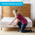 Linenspa Box Spring Encasement Queen, Complete Protection with Zipper, Waterproof Box Spring Protector Queen, White