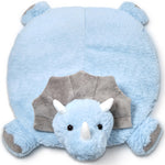 Bearington Baby Lil' Tracer Tummy Time Mat, 30 x 30 Inch Dinosaur Plush Stuffed Animal Blanket, Baby Play Mat