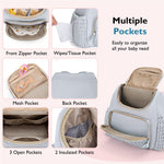 mommore Diaper Bag Small Diaper Backpack Stylish Toddler Baby Mini Maternity Bags Travel Backpacks with Insulated Pockets, Changing Pad, Stroller Straps