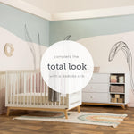 dadada Central Park 3-Drawer Dresser with Open Shelving - Modern Design, Baby-Safe Finish, Forged Steel Support, Sturdy Wood Legs, for Nursery, Kids or Teen Room, 47" Wide (White+Natural)