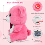 Monealpis Music Bear Toy with Recording Function - Plush Stuffed Animal Bear Toy with 10 Soothing Songs, Bear Toys Gift for 2+ Kids, Toddlers, Girls, Birthday, Christmas