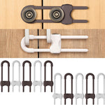 Jetec 10 Pieces Cabinet Locks for Babies, U-Shaped Proofing Drawers Safety Child Locks Adjustable, Easy to Use Childproof Latch for Knob Handle on Kitchen Door Storage Cupboard Closet (White)
