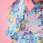 RuffleButts Girls Swim Bow Skirt Cover-Up - Beach Day, 2T/3T