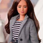 Barbie Signature @BarbieStyle Fashion Doll & Clothing Set, Curvy Brunette with 2 Tops, Skirt, Pants, Coat, Jacket, 2 Pairs of Shoes & Accessories