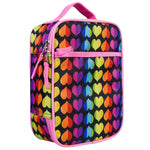 Wildkin ECO rPET Insulated Lunch Bag – Keeps Food Hot or Cold, Easy-Clean Lining, Zippered Pockets & BPA-Free – Boys & Girls, Ideal for School, Travel & Daycare – Rainbow Hearts