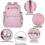 Fisher-Price Fastfinder Gemma Diaper Bag Backpack with Portable Changing Pad, Wipes Dispenser (Pink)