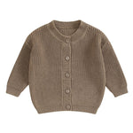 Newborn Baby Girl Boy Cute Long Sleeve Button Up Cardigan Toddler Knit Sweater Infant Fall Winter Clothes (Khaki, 0-3 Months)