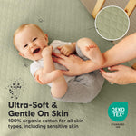 2-Pack Waterproof Crib Mattress Protector Cover Fitted - Quiet Baby Crib Mattress Pad Sheets, 52" x 28" Soft Quilted Cotton Baby Sheet, Machine Washable, Easy Fit, Durable (Avocado/Mavy)