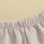Aiwpstoin Toddler Baby Boy Girl Shorts Summer Casual Elastic Waist Striped Shorts Pants Boxer Bottoms (Khaki, 6-12 Months)