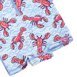 RUGGEDBUTTS Baby/Toddler Boy Swimsuit, One Piece Zipper Rash Guard Sunsuit with UPF 50+ Sun Protection - Blue Lobster Lagoon, 12-18m