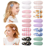 40 PCS Cute Toddler Snap Hair Clips with Flower Patterns - 1.5" Mini Hair Barrettes and Accessories for Baby Girls, Infants, Toddlers