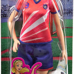 Barbie Careers Fashion Doll & Accessory, Soccer Player with Blonde Ponytail, #9 Uniform, Tall Socks, Cleats & Ball