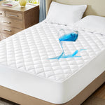 Bedsure Queen Mattress Protector, Quilted Waterproof Mattress Protector with Deep Pocket up to 22 Inches, Soft Breathable Noiseless Bed Pad Topper, Queen Bed Cover for Home, Bedroom, Hotel – White