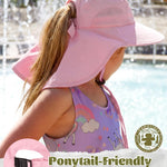 Camptrace Toddler Kids Sun Hats with Neck Flap UPF 50+ UV Protection Wide Rigid Brim Boys Girls Beach Swim Sunhat