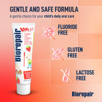 BIOREPAIR Kids- Kids and Baby Toothpaste with Hydroxyapatite, Gentle Cleansing & Enamel Protection, Strawberry Fluoride Free Toothpaste, Moisturizing Action on Gums, 0-6 Years, 2.12 Oz, Made in Italy