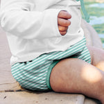 green sprouts Baby Toddler Eco Snap Swim Diaper - Mint Stripes - 24mo