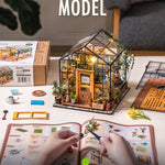 Rolife DIY Miniature House Kit Greenhouse, Tiny House Kit for Adults to Build, Mini House Making Kit with Furniture, Halloween/Christmas Decorations/Gifts for Family and Friends (Cathy's Greenhouse)