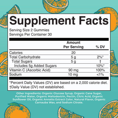 MARYRUTH'S Kids Vitamin C Gummies | Supplement for Immune Support & Overall Health | Vitamin C for Kids Ages 4+ | USDA Organic | Vegan | Non-GMO | 60 Servings