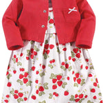 Hudson Baby Baby Girls' Cotton Dress and Cardigan Set