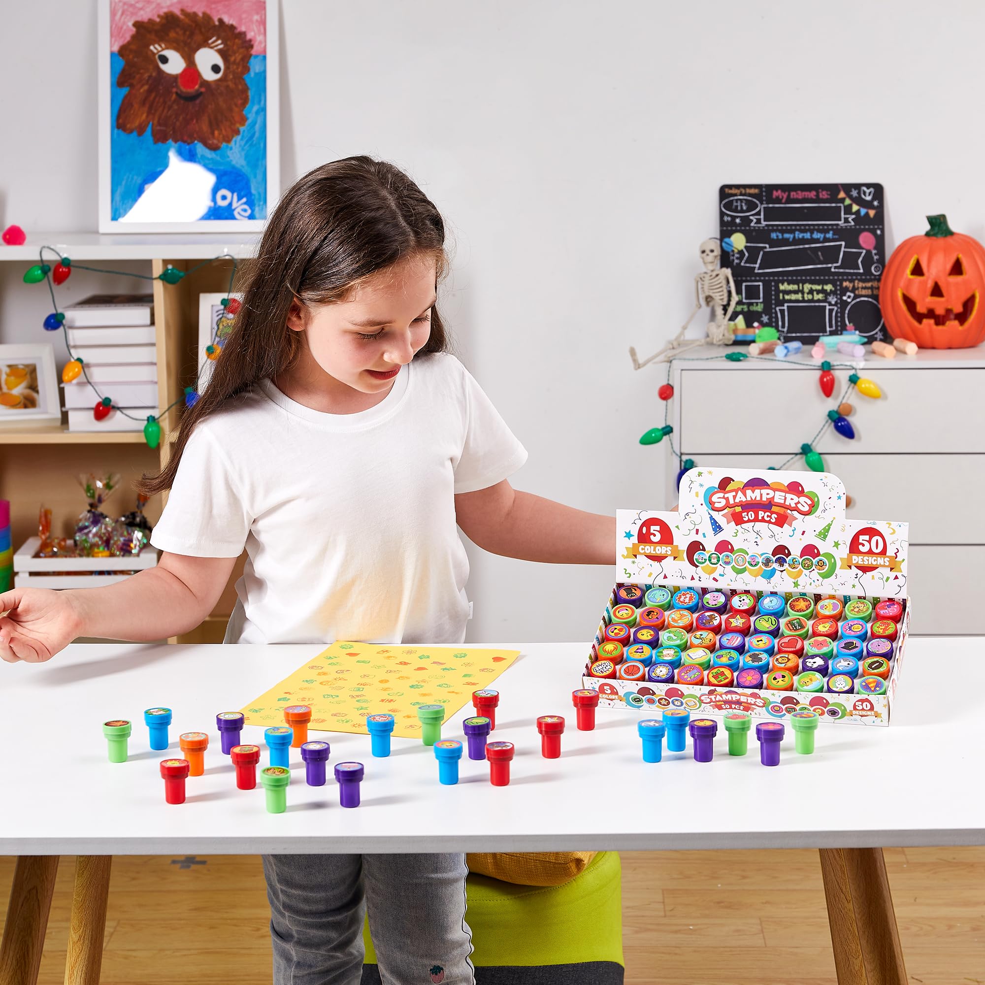 JOYIN 50 Pcs Assorted Stamps for Kids - - Art & Drawing Toys - JOYIN ...