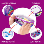 ZIPIT Clear Top Pencil Case for Kids, Durable Pencil Box for School, Large Capacity Stationery Organizer Box, Rainbow